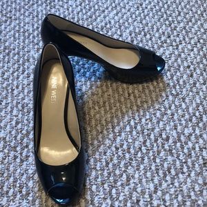 Nine West Patent Leather Peep Toe Pumps